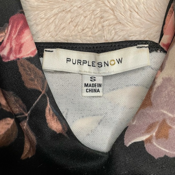 Purple Snow High-Low Floral Romper - Picture 2 of 3